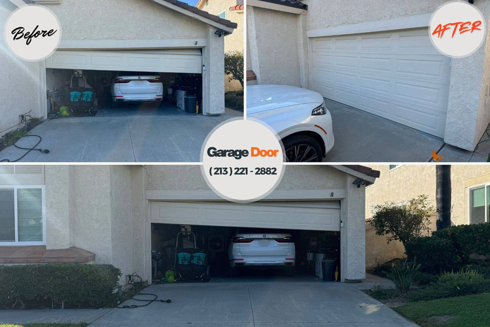 Before and after: garage door repair Newton Falls, OH